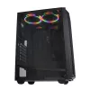 PC korpus IBOX CETUS 906 Midi Tower Must — ATX/mATX, 460×210×350 mm, 29 cm GPU, 7 draivi, RGB ventilaatorid