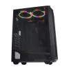 PC korpus IBOX CETUS 906 Midi Tower Must — ATX/mATX, 460×210×350 mm, 29 cm GPU, 7 draivi, RGB ventilaatorid