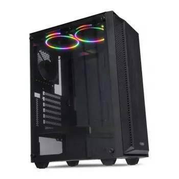 PC korpus IBOX CETUS 906 Midi Tower Must — ATX/mATX, 460×210×350 mm, 29 cm GPU, 7 draivi, RGB ventilaatorid