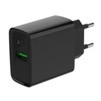 GEMBIRD USB kiirlaadija - Type A & C 2-pordiline 20W - Must
