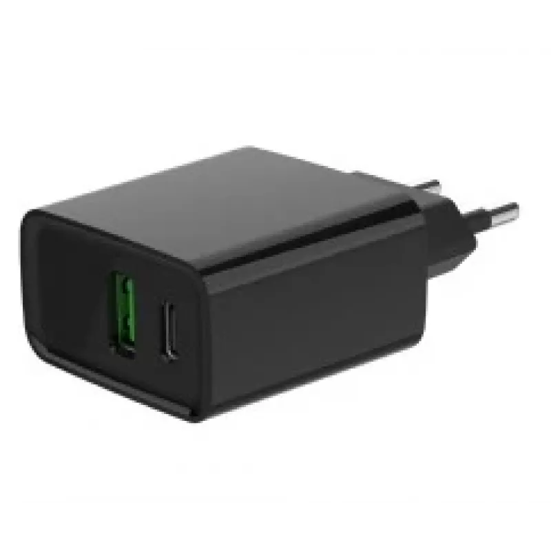GEMBIRD USB kiirlaadija - Type A & C 2-pordiline 20W - Must