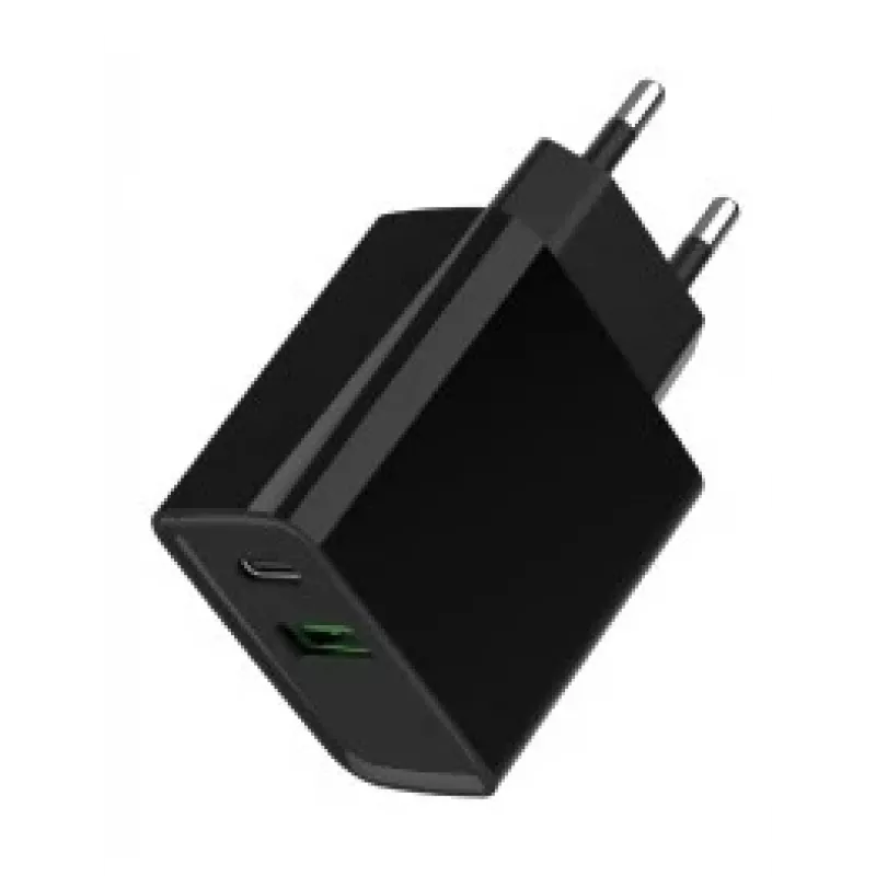 GEMBIRD USB kiirlaadija - Type A & C 2-pordiline 20W - Must