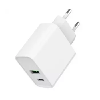 GEMBIRD USB kiirlaadija – 2 pordiga Type A ja C, 20 W – Valge