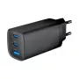 GEMBIRD USB kiirlaadija - Tüüp A ja C 3-pordiline 65W, QC 3.0 ja PowerDelivery, GaN - Must