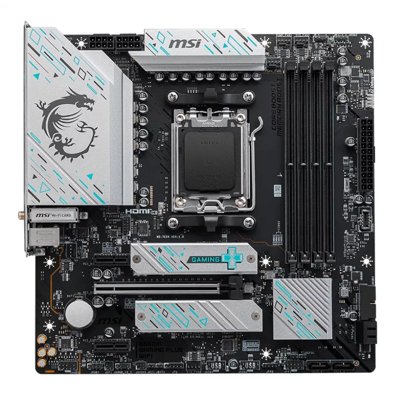 MSI B650M GAMING PLUS WIFI emaplaat AMD B650 pesa AM5 mikro-ATX