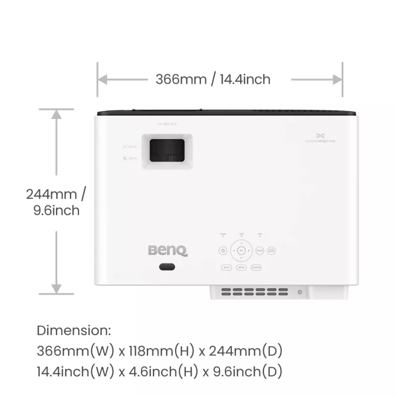 BenQ X500i lühiviskeprojektor 2200 ANSI luumenit DLP UHD 4K (3840x2160) Must, Valge
