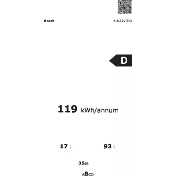 Bosch Serie 4 KUL22VFD0 kombikülmik töölaua alla 110 L