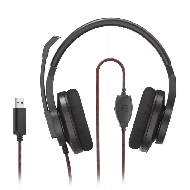 Hama HS-USB400 V2 Headset Wired Head-band Office/Call center USB Type-A Must, Red