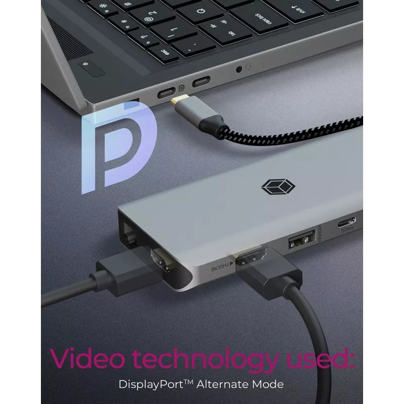 ICY BOX IB-DK4061-CPD Juhtmega USB 3.2 Gen 1 (3.1 Gen 1) USB-C Hall