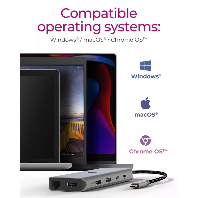 ICY BOX IB-DK4061-CPD Juhtmega USB 3.2 Gen 1 (3.1 Gen 1) USB-C Hall
