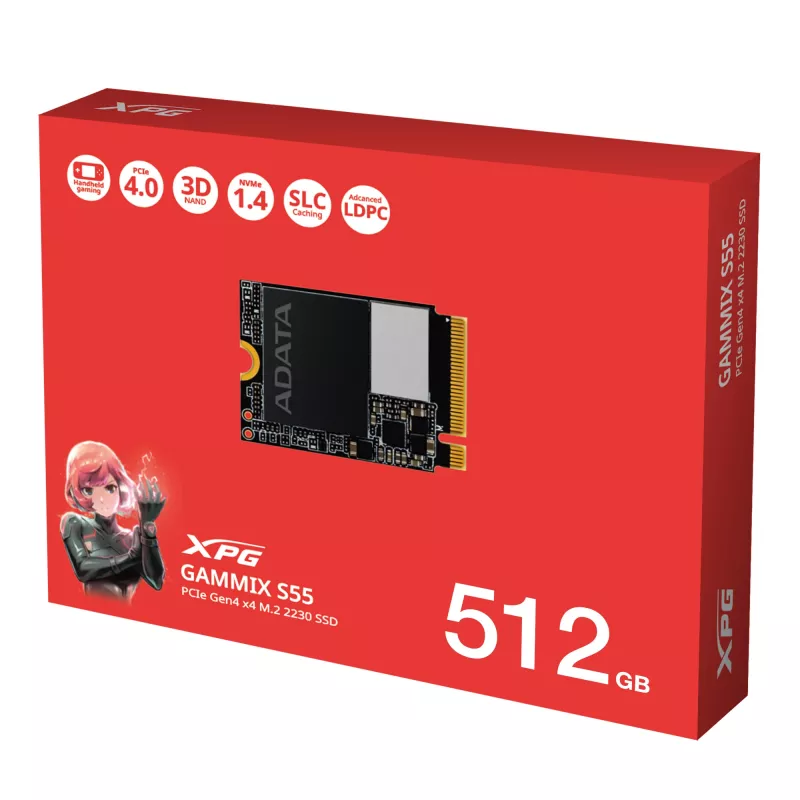 XPG SGAMMIXS55-512G-C sisemine pooljuhtketas 512 GB M.2 PCI Express 4.0 NVMe 3D NAND