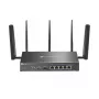 TP-Link Omada 4G+ Cat6 AX3000 Gigabit VPN ruuter, Wi-Fi 6 (802.11ax), kahesageduslik (2,4 GHz / 5 GHz), Ethernet LAN, 4G, must, laua-/postiruuter