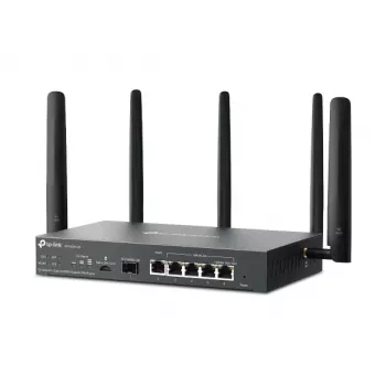 TP-Link Omada 4G+ Cat6 AX3000 Gigabit VPN ruuter, Wi-Fi 6 (802.11ax), kahesageduslik (2,4 GHz / 5 GHz), Ethernet LAN, 4G, must, laua-/postiruuter