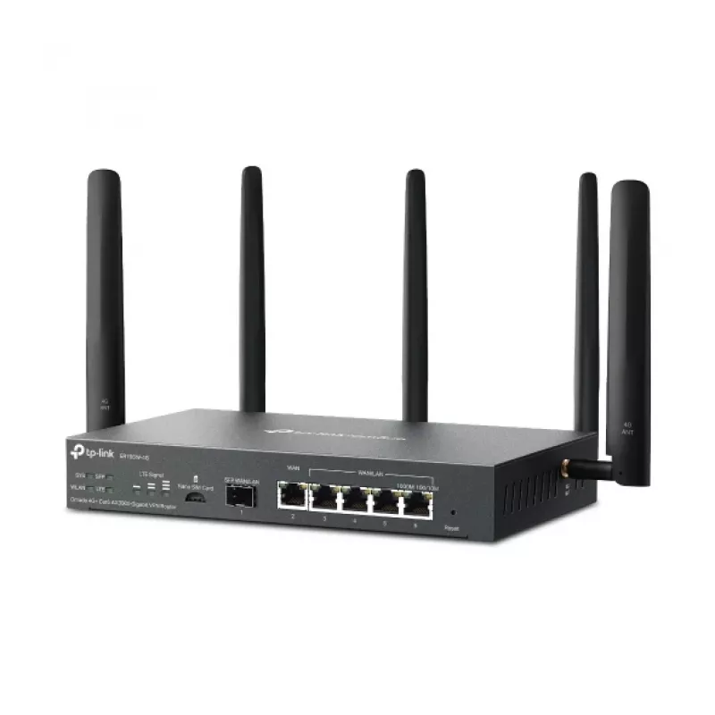 TP-Link Omada 4G+ Cat6 AX3000 Gigabit VPN ruuter, Wi-Fi 6 (802.11ax), kahesageduslik (2,4 GHz / 5 GHz), Ethernet LAN, 4G, must, laua-/postiruuter