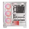 PC-korpus MODECOM Volcano SPACE APEX ARGB MIDI Tower Valge — teras, külgaken, ARGB ventilaatorid, USB-C