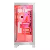 PC-korpus MODECOM Volcano SPACE APEX ARGB MIDI Tower Valge — teras, külgaken, ARGB ventilaatorid, USB-C