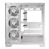 PC-korpus MODECOM Volcano SPACE APEX ARGB MIDI Tower Valge — teras, külgaken, ARGB ventilaatorid, USB-C