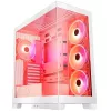 PC-korpus MODECOM Volcano SPACE APEX ARGB MIDI Tower Valge — teras, külgaken, ARGB ventilaatorid, USB-C