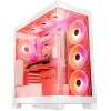 PC-korpus MODECOM Volcano SPACE APEX ARGB MIDI Tower Valge — teras, külgaken, ARGB ventilaatorid, USB-C