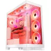 PC-korpus MODECOM Volcano SPACE APEX ARGB MIDI Tower Valge — teras, külgaken, ARGB ventilaatorid, USB-C