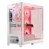 PC-korpus MODECOM Volcano SPACE APEX ARGB MIDI Tower Valge — teras, külgaken, ARGB ventilaatorid, USB-C