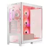 PC-korpus MODECOM Volcano SPACE APEX ARGB MIDI Tower Valge — teras, külgaken, ARGB ventilaatorid, USB-C