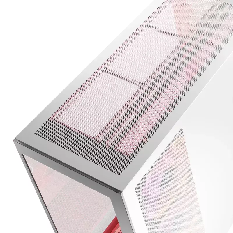 PC-korpus MODECOM Volcano SPACE APEX ARGB MIDI Tower Valge — teras, külgaken, ARGB ventilaatorid, USB-C