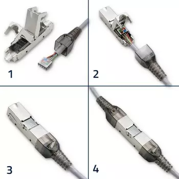 RJ45 tööriistavaba pistik QOLTEC 54540 CAT6 STP varjestatud Etherneti kaablitele