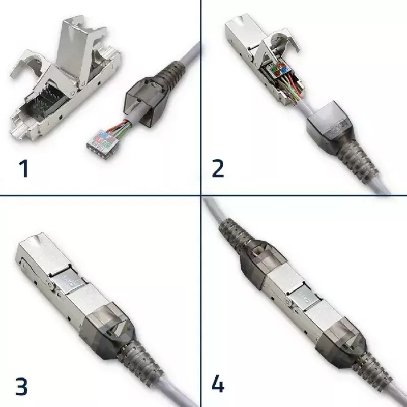 RJ45 tööriistavaba pistik QOLTEC 54540 CAT6 STP varjestatud Etherneti kaablitele