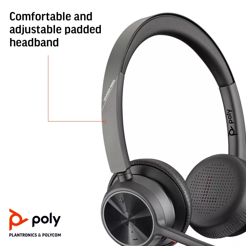 HP Poly Voyager 4320 USB-C peakomplekt +BT700 dongel, juhtmevaba, kontor/kõnekeskus, peakomplekt, must