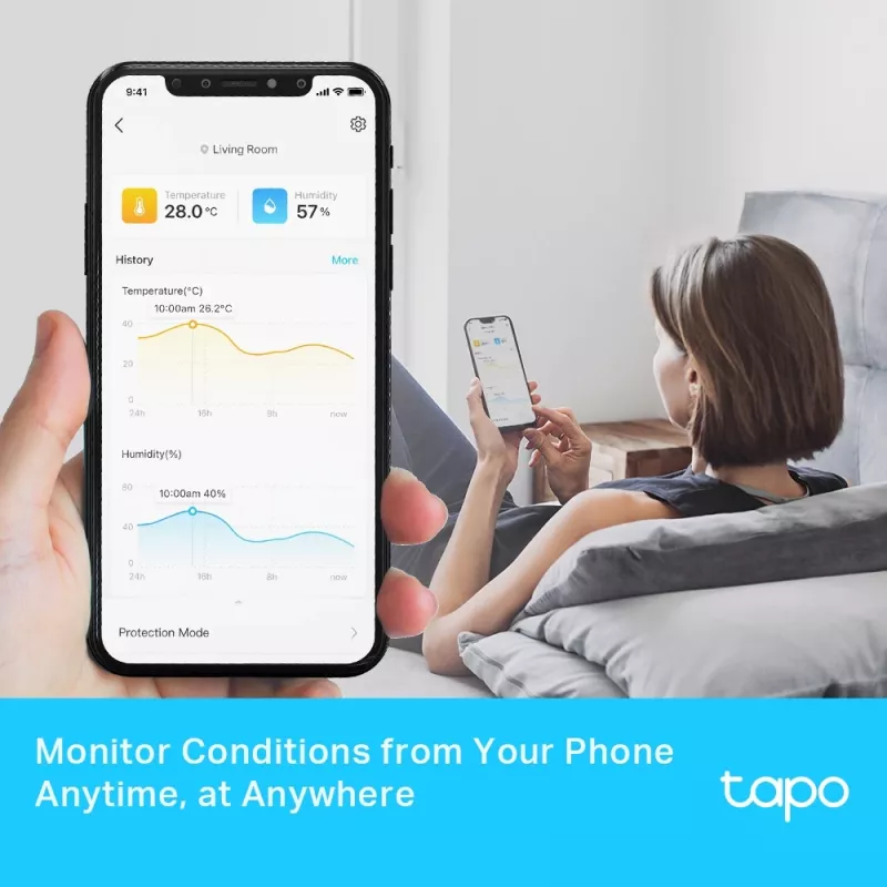 TP-Link Tapo nutikas temperatuuri- ja niiskusmonitor, siseruumidesse