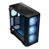 PC korpus MODECOM Horizon ARGB FLOW MIDI Must — E-ATX tugi, karastatud klaas, ARGB, USB-C, max GPU 400 mm