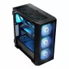 PC korpus MODECOM Horizon ARGB FLOW MIDI Must — E-ATX tugi, karastatud klaas, ARGB, USB-C, max GPU 400 mm