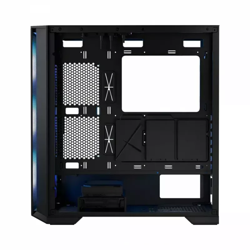 PC korpus MODECOM Horizon ARGB FLOW MIDI Must — E-ATX tugi, karastatud klaas, ARGB, USB-C, max GPU 400 mm