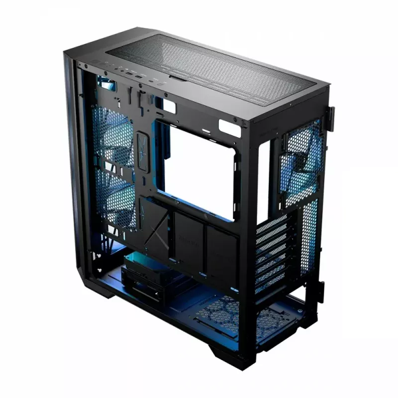 PC korpus MODECOM Horizon ARGB FLOW MIDI Must — E-ATX tugi, karastatud klaas, ARGB, USB-C, max GPU 400 mm