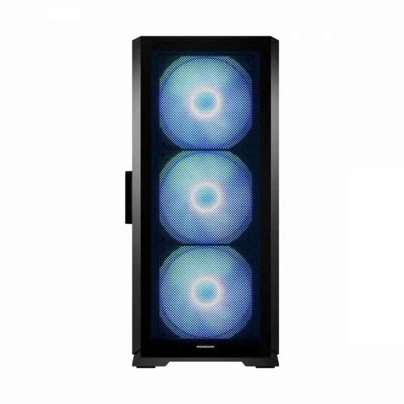 PC korpus MODECOM Horizon ARGB FLOW MIDI Must — E-ATX tugi, karastatud klaas, ARGB, USB-C, max GPU 400 mm