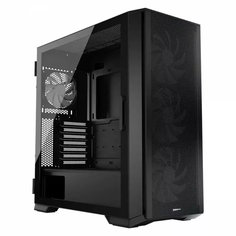 PC korpus MODECOM Horizon ARGB FLOW MIDI Must — E-ATX tugi, karastatud klaas, ARGB, USB-C, max GPU 400 mm