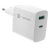 NATEC vahelduvvoolu juhtmega mobiilseadme laadija NUC-2142, USB-C PD 3.0 + USB-A, 5–20 V kuni 3 A, 45 W, valge