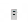 NATEC vahelduvvoolu juhtmega mobiilseadme laadija NUC-2142, USB-C PD 3.0 + USB-A, 5–20 V kuni 3 A, 45 W, valge