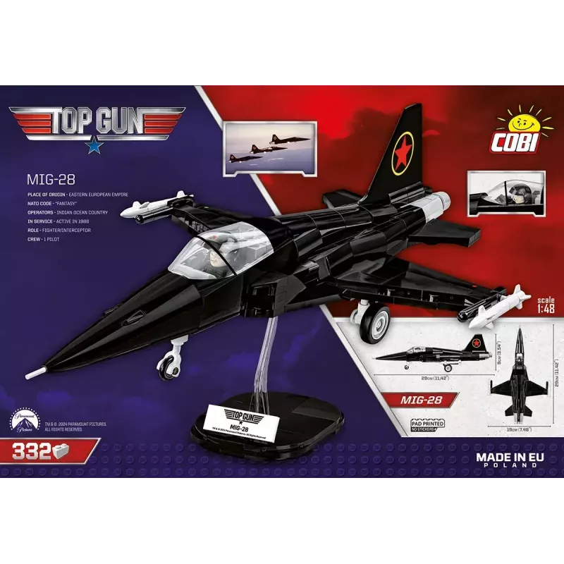 Ehituskomplekt Cobi Top Gun MiG-28 5859 1:48 mõõtkavas mudelikomplekt, kogutav telliskomplekt