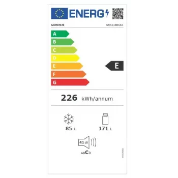 Eraldiseisev külmik-sügavkülmik Gorenje NRK 418 ECS4 — 256 L kogumaht, külmik 171 L No Frost, sügavkülmik 85 L, 41 dB, energiaklass E