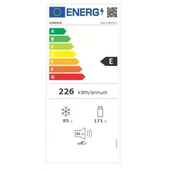 Eraldiseisev külmik Gorenje NRK418ECW4 — 256 L kogumahutavus, 171 L külmik, 85 L sügavkülmik, No Frost, Multi-Airflow, valge