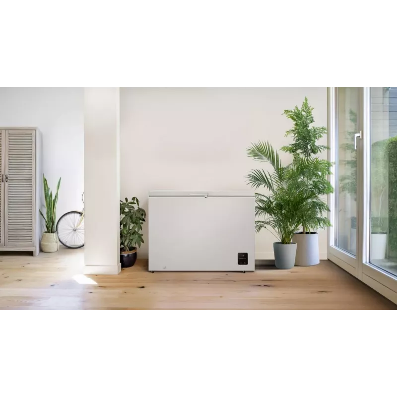 Sügavkülmik Gorenje FH30EAW — 297 L neto, energiaklass E, eraldiseisev, ekraan, valge