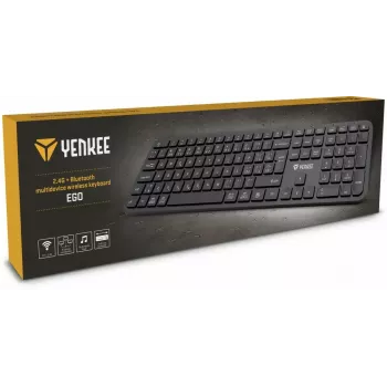 Juhtmevaba klaviatuur YENKEE YKB 2050 EGO 2.4G Bluetooth — kompaktse paigutusega, juhtmevaba kaherežiimiline