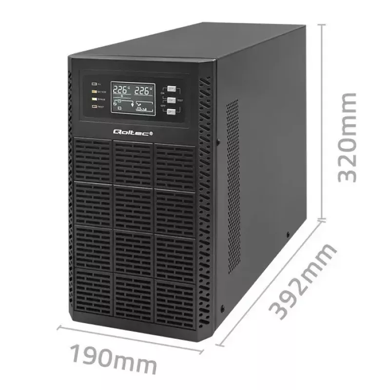 Katkematu toiteallikas QOLTEC 52282 3kVA liin-interaktiivne LCD-ekraaniga