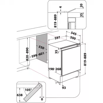 Whirlpool WBUFZ011 püstik sügavkülmik töölaua all 91 L
