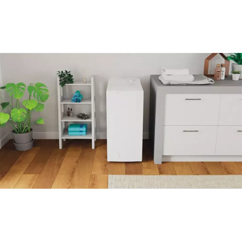 Ülaltlaetav pesumasin Indesit BTW L60400 EE/N — 6 kg, 1000 p/min, 400×600×900 mm, valge