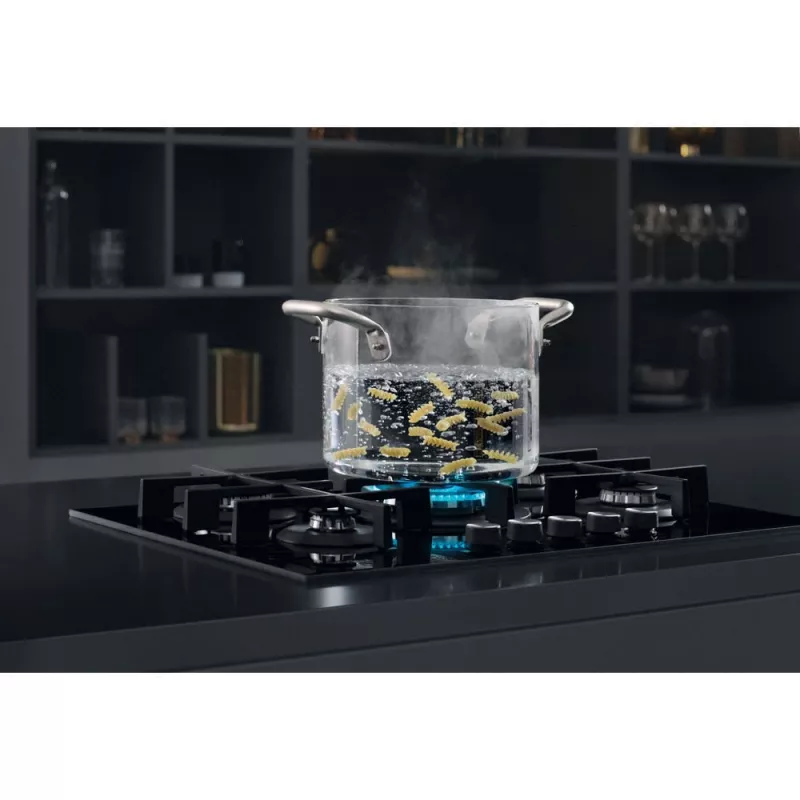 Whirlpool AKWL 728/NB must sisseehitatav 75 cm gaasipliit 5 tsooniga