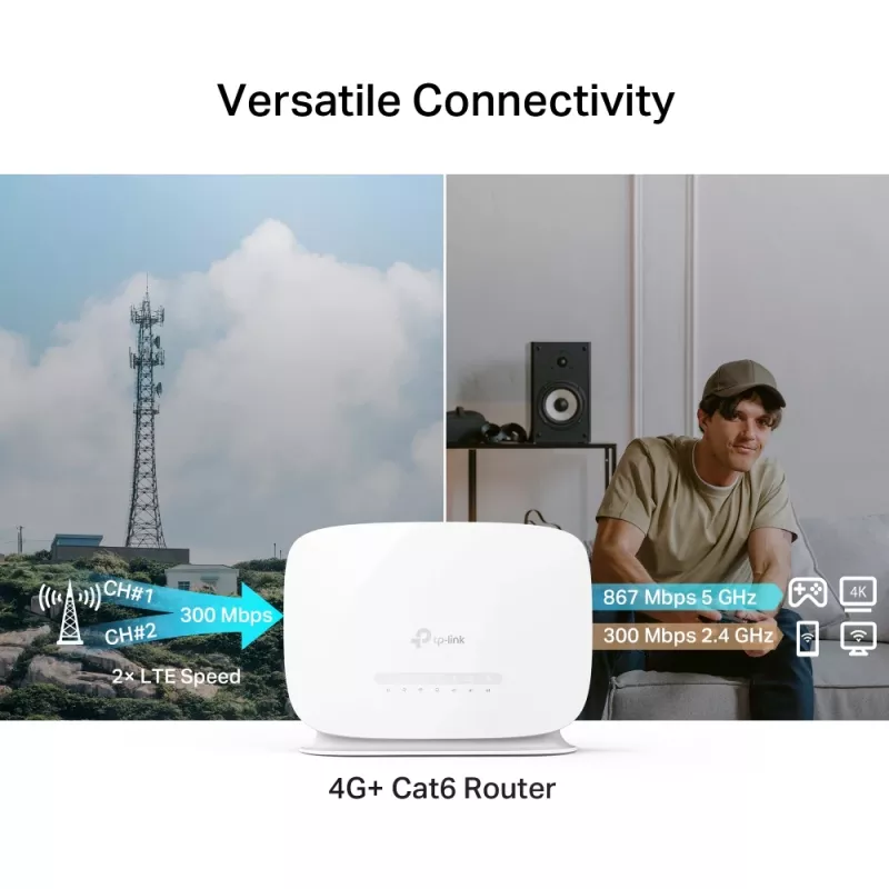 TP-Link Archer 4G+ Cat6 AC1200 traadita kaheribaline gigabit-ruuter