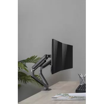 GEMBIRD reguleeritav lauale kinnitatav topelt monitorihoidja, kosmosehall